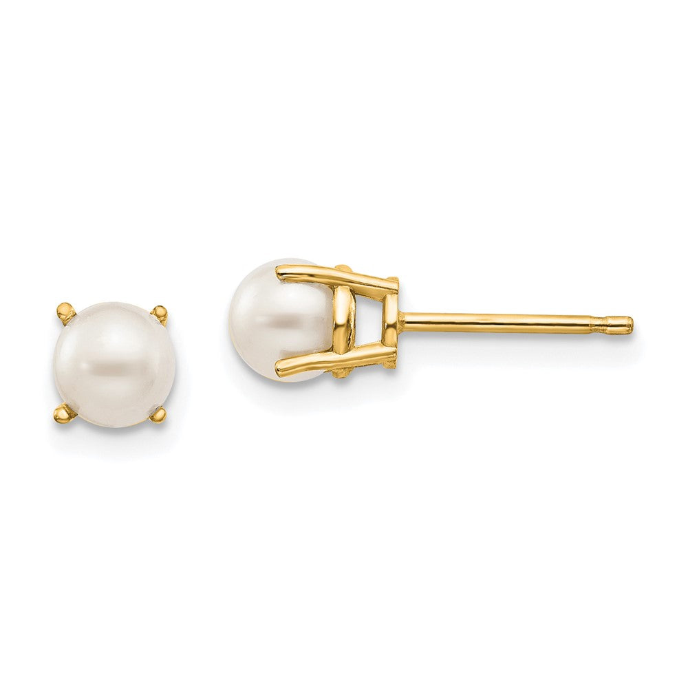 14k Round June/FW Cultured Pearl Post Earrings