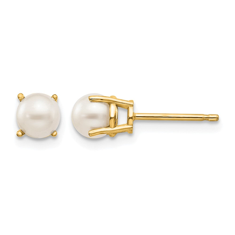 14k Round June/Freshwater Cultured Pearl Post Earrings