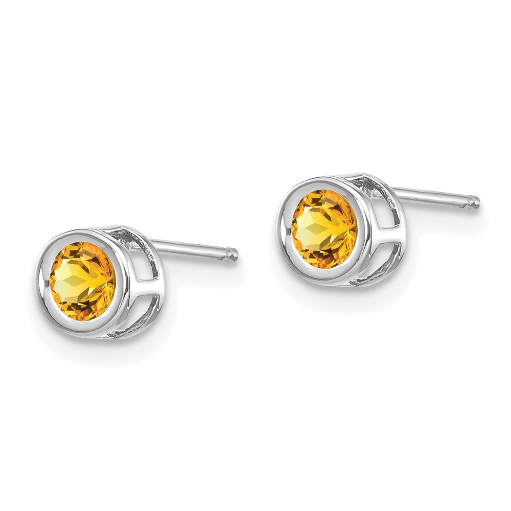 14k White Gold November Citrine Earrings