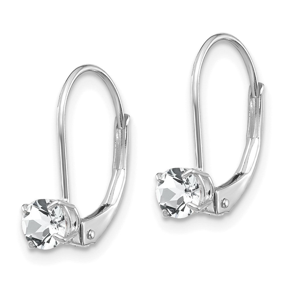 14k White Gold White Topaz/April Earrings