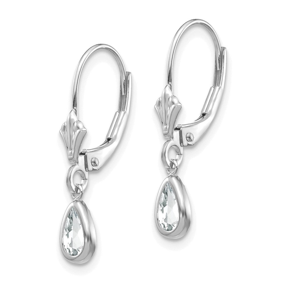 14k White Gold 6x White Topaz/April Earrings