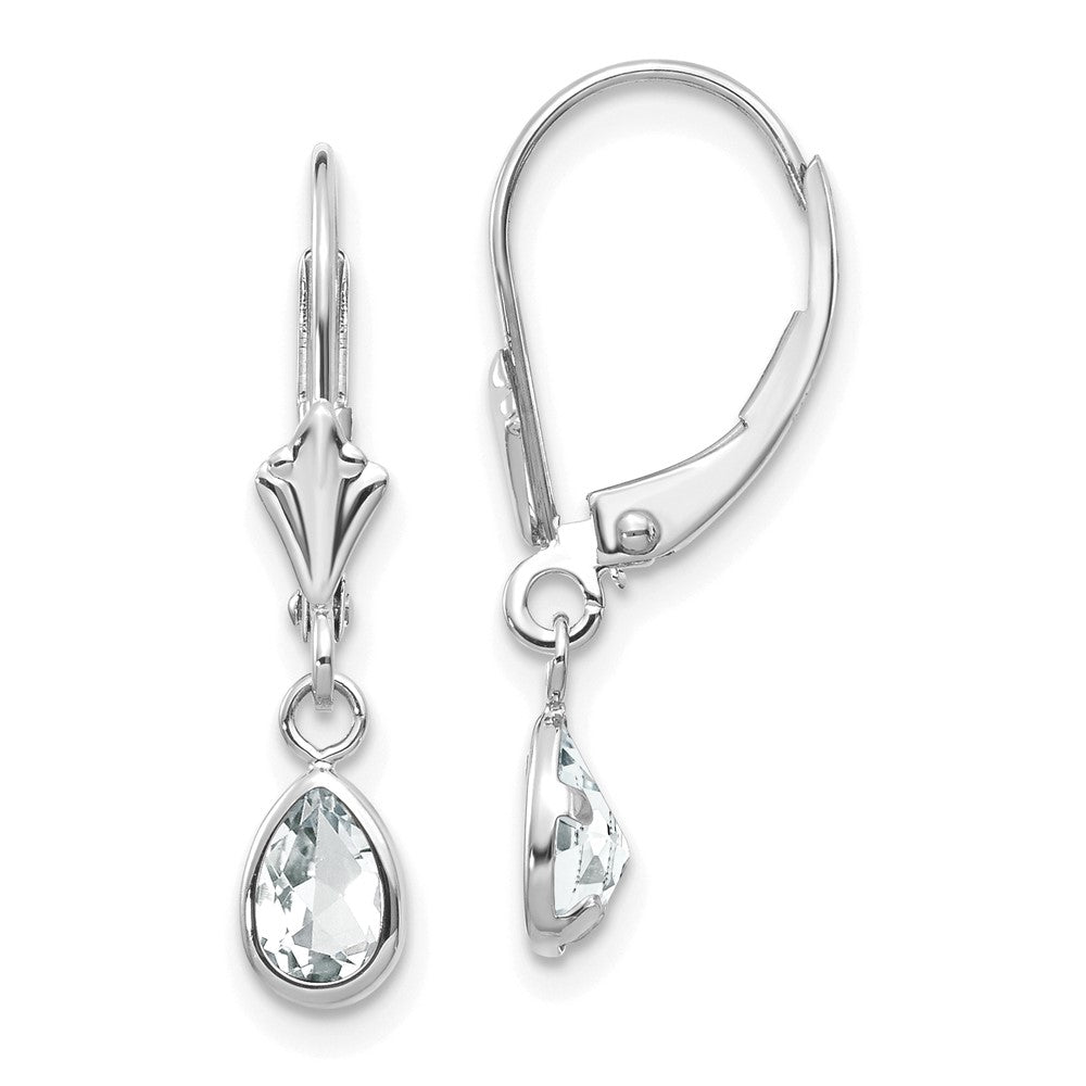 14k White Gold 6x White Topaz/April Earrings