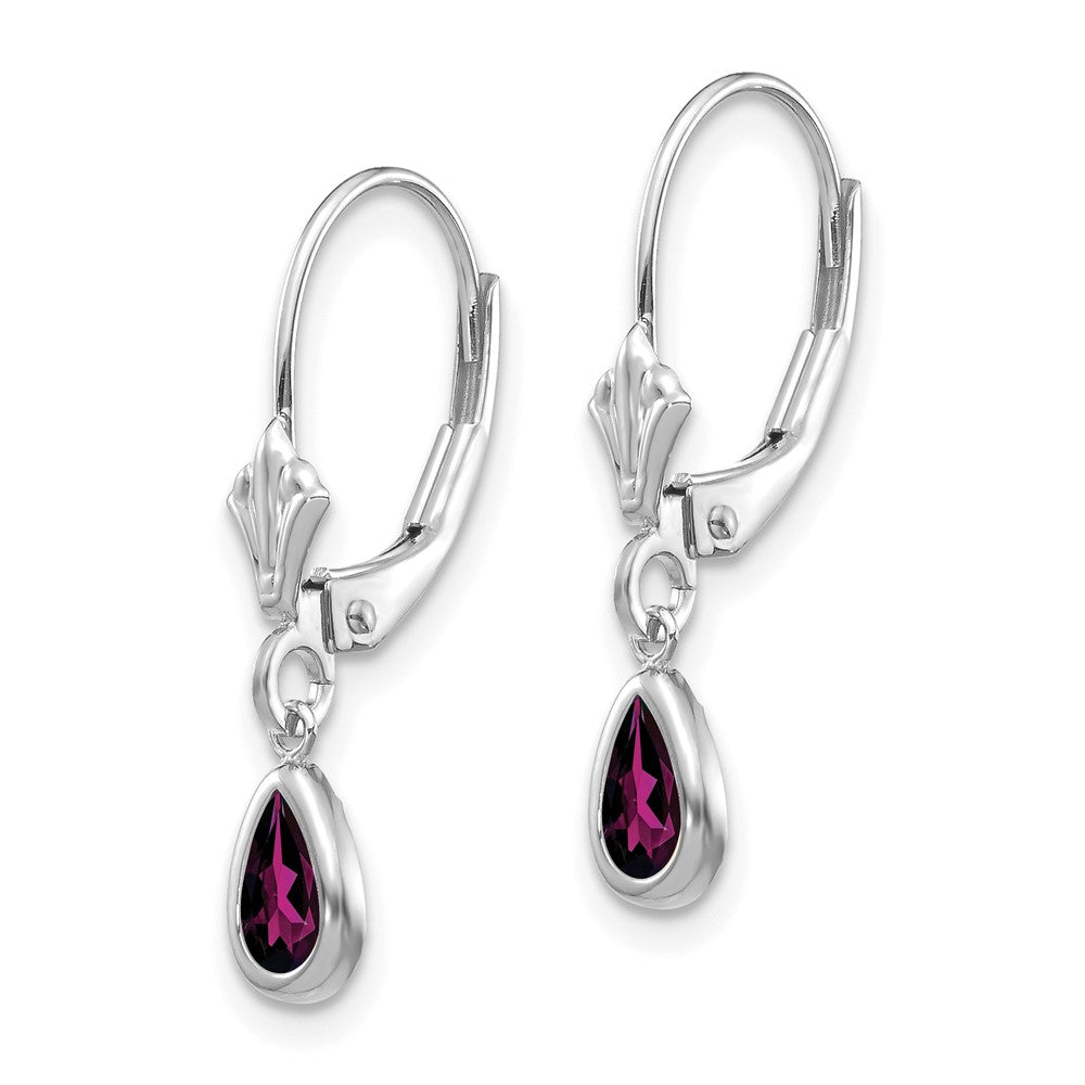 14k White Gold 6x Rhodolite Garnet/June Earrings