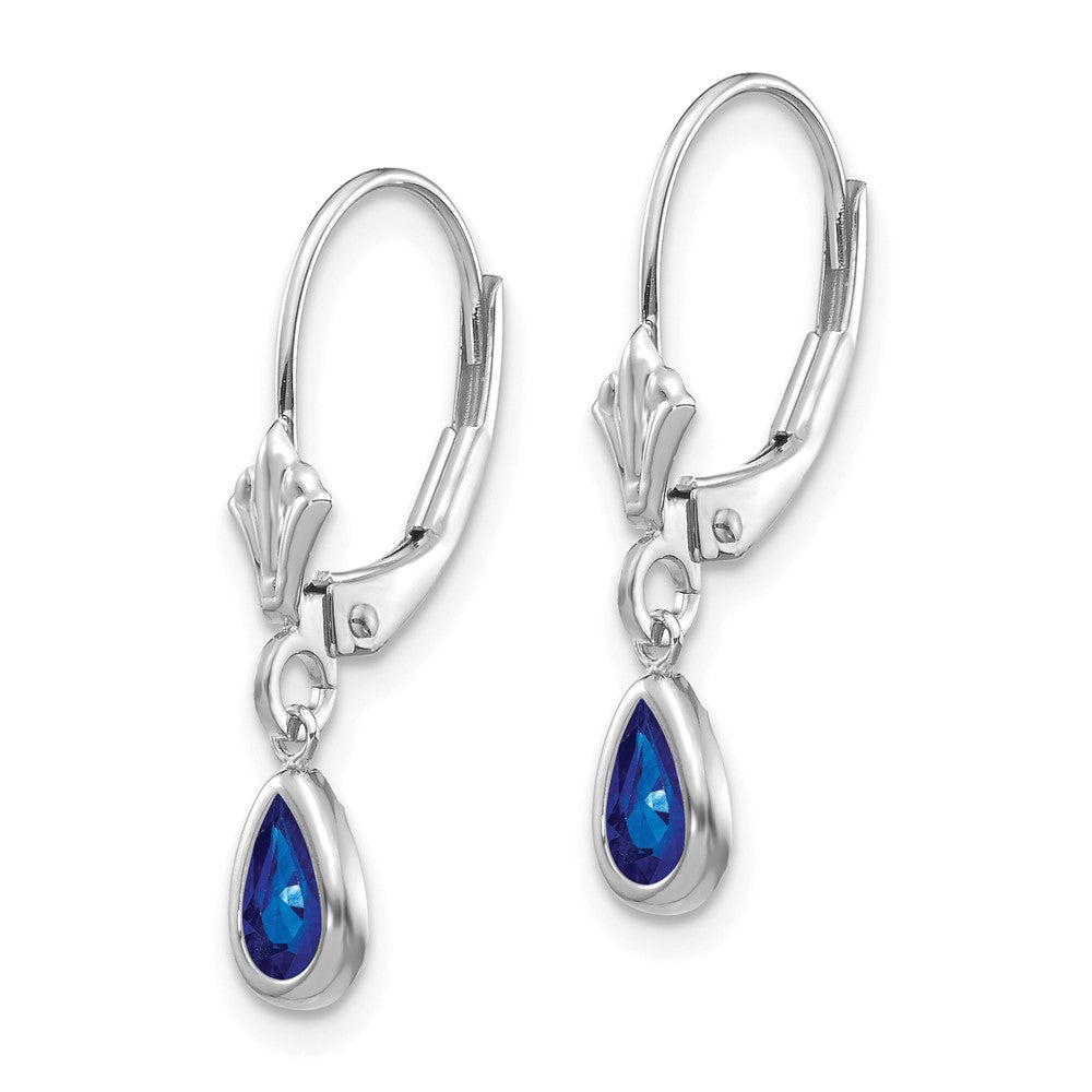 14k White Gold 6x Sapphir/September Earrings