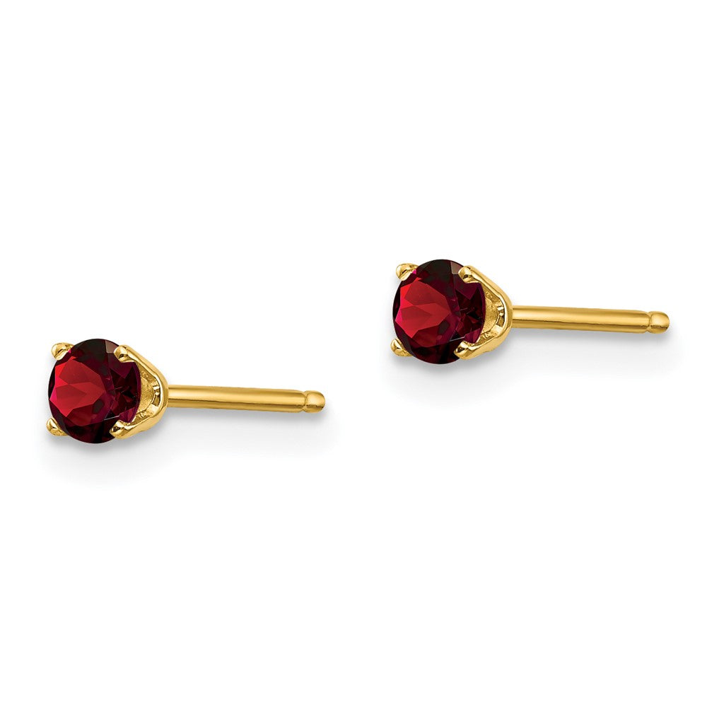 14k January/Garnet Post Earrings