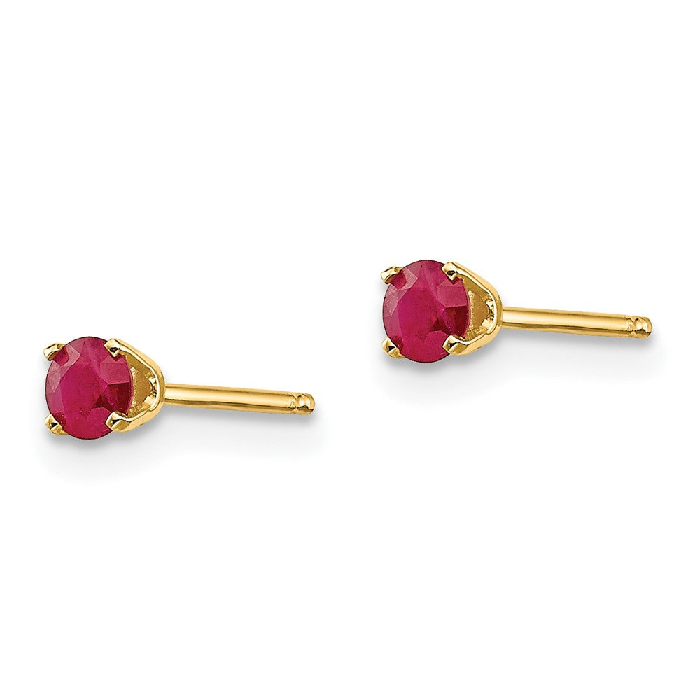 14k July/Ruby Post Earrings