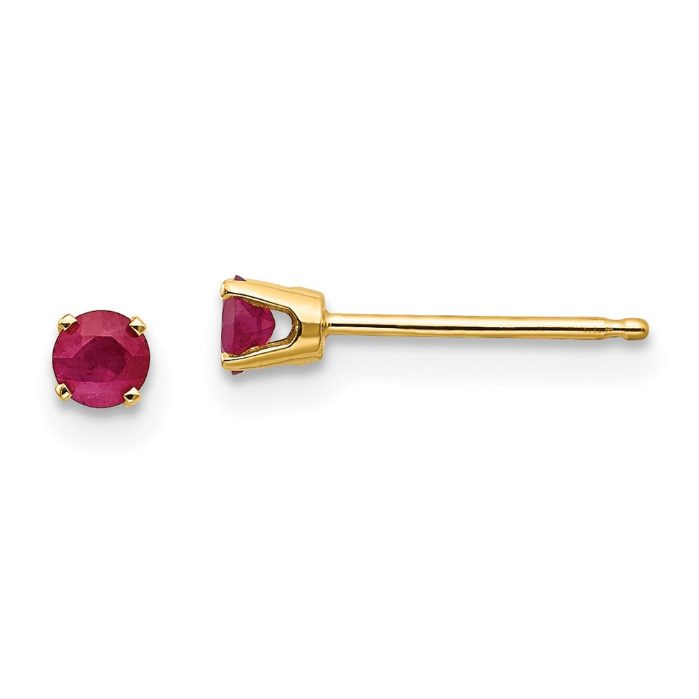14k July/Ruby Post Earrings