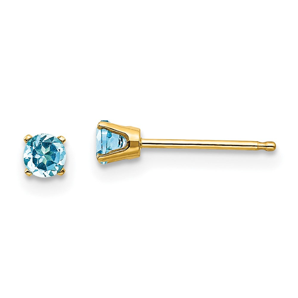 14k December/Blue Topaz Post Earrings