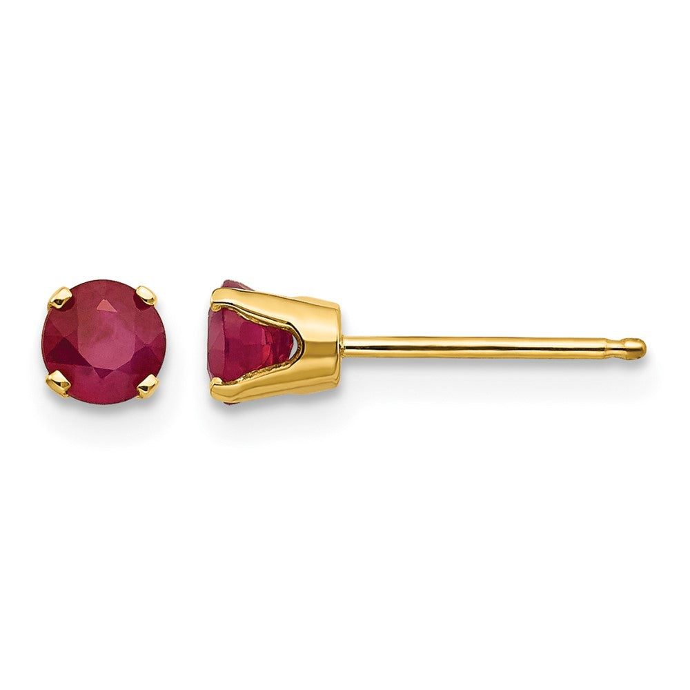 14k Round July/Ruby Post Earrings