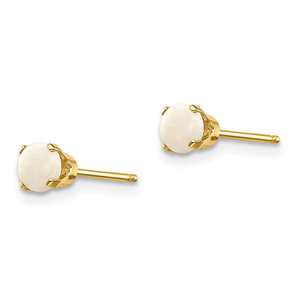 14k Round October/Opal Post Earrings