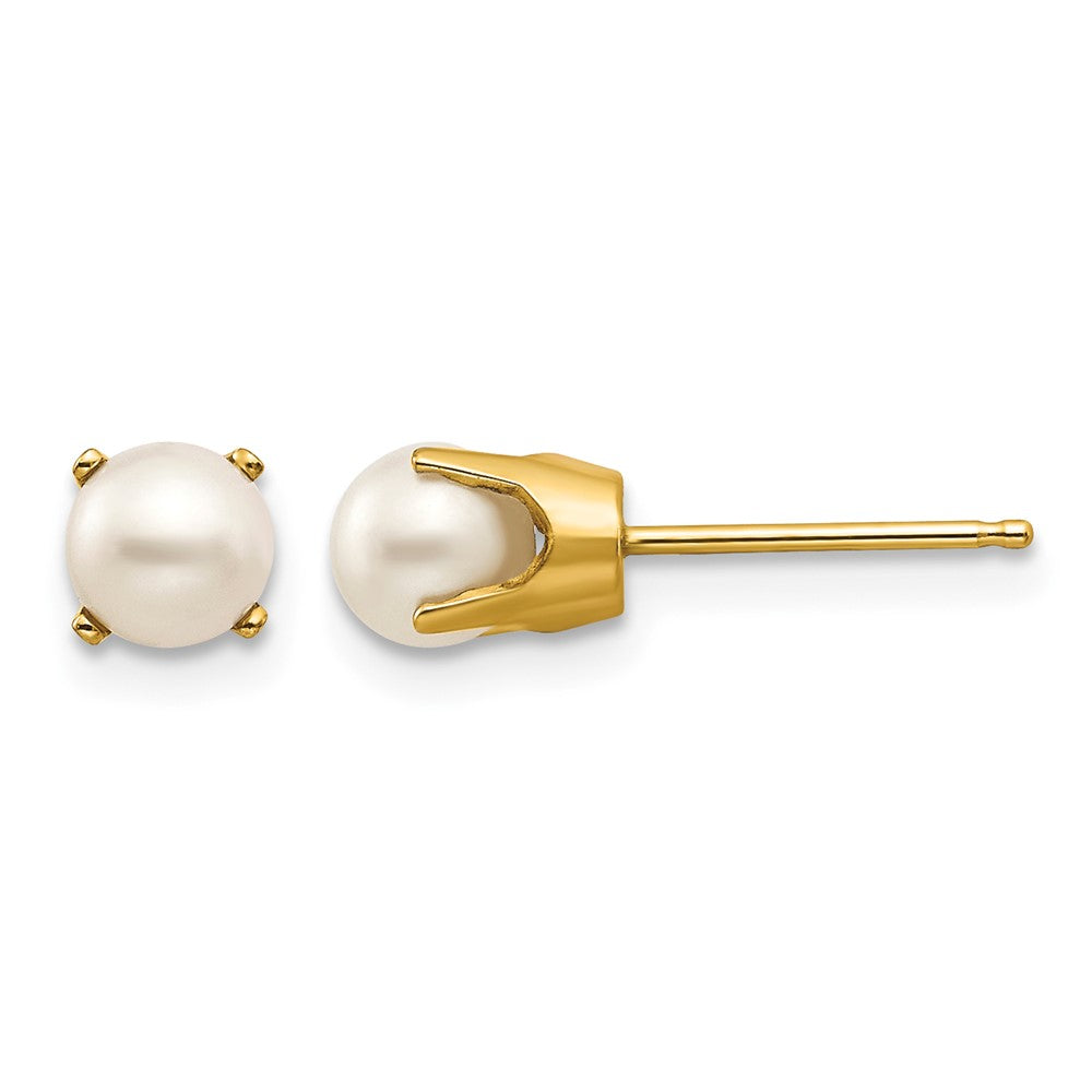 14k Round Freshwater Cultured Pearl Earrings - June