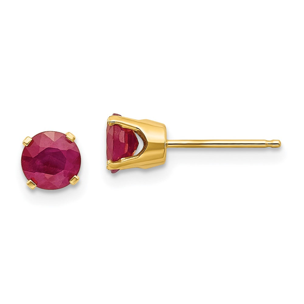 14k Ruby Post Stud Earrings