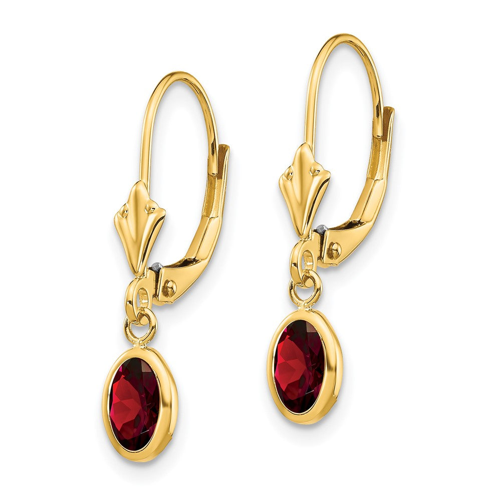 14k 6x Garnet/January Earrings