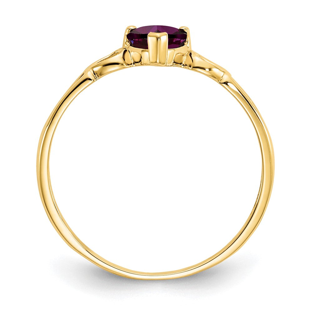 14k Heart Rhodolite Garnet Birthstone Ring
