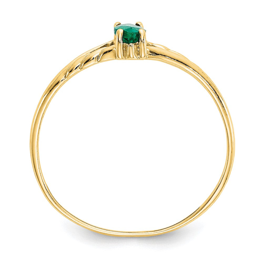 14k 6x3 Marquise Emerald Birthstone Ring