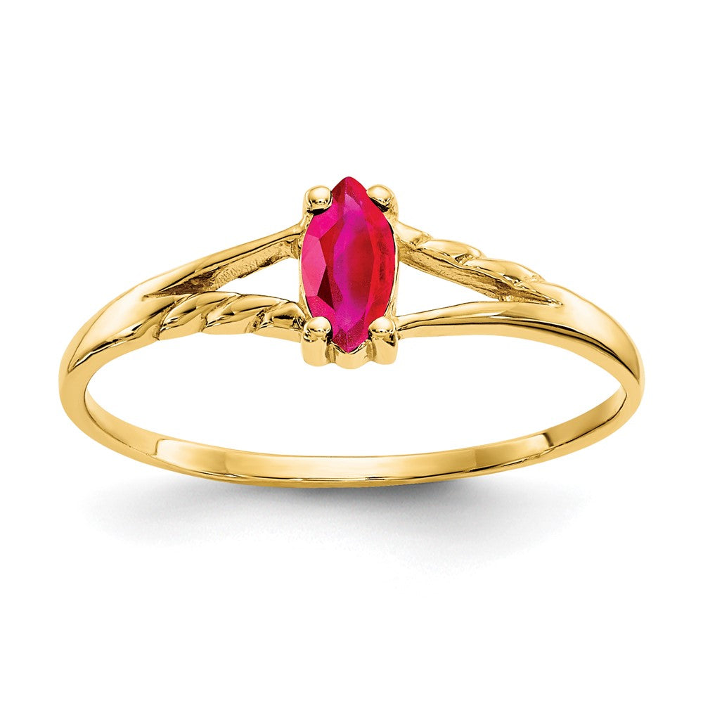 14k 6x3 Marquise Ruby Birthstone Ring