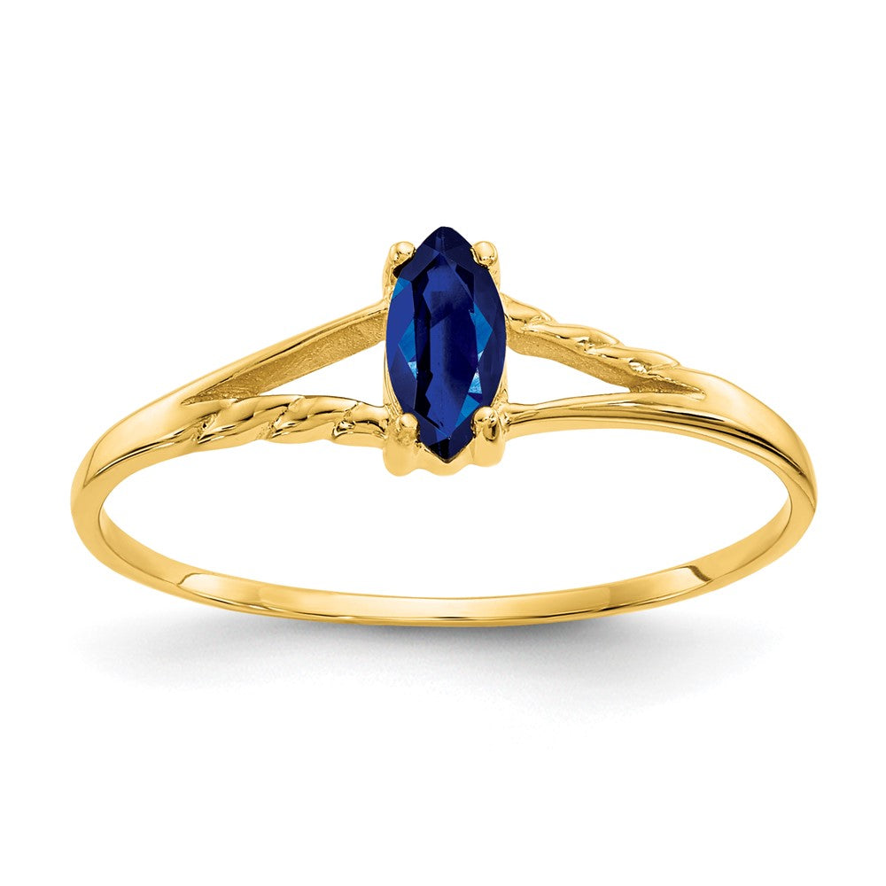 14k 6x3 Marquise Sapphire Birthstone Ring