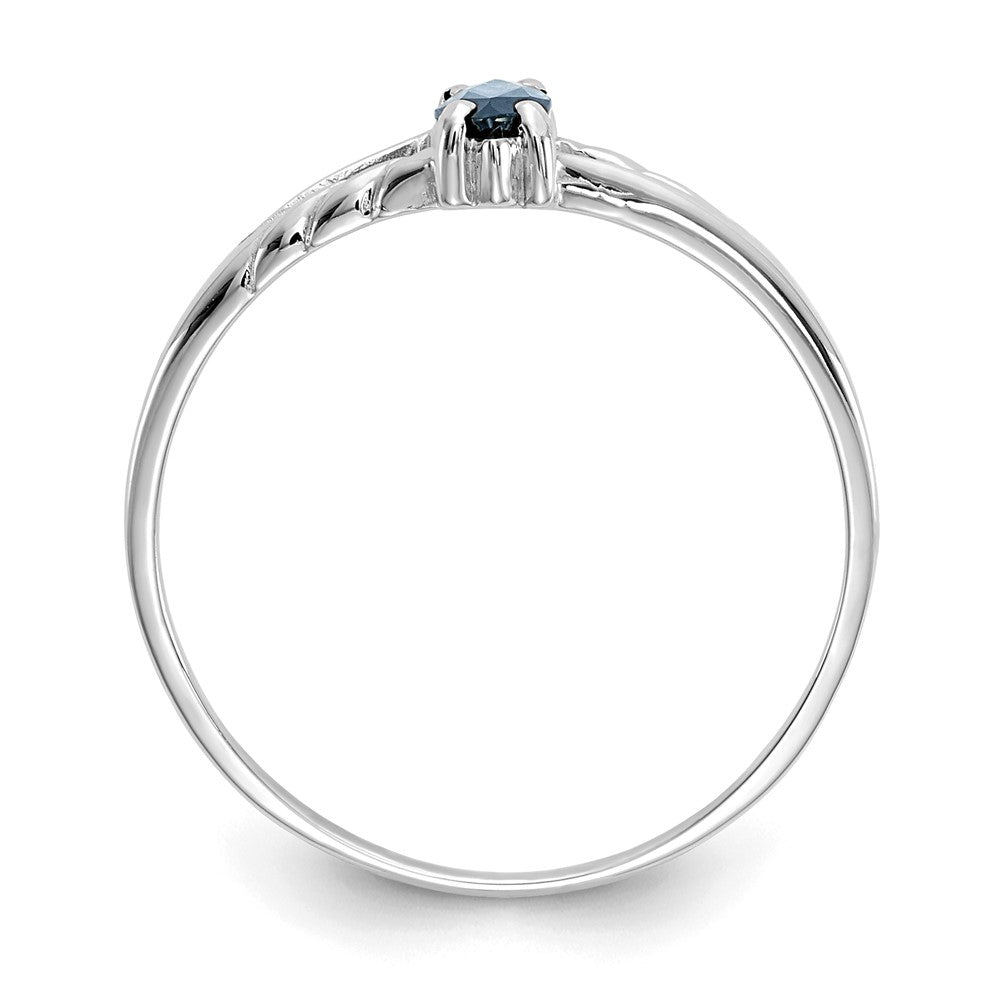 14k White Gold 6x3 Marquise Sapphire Birthstone Ring