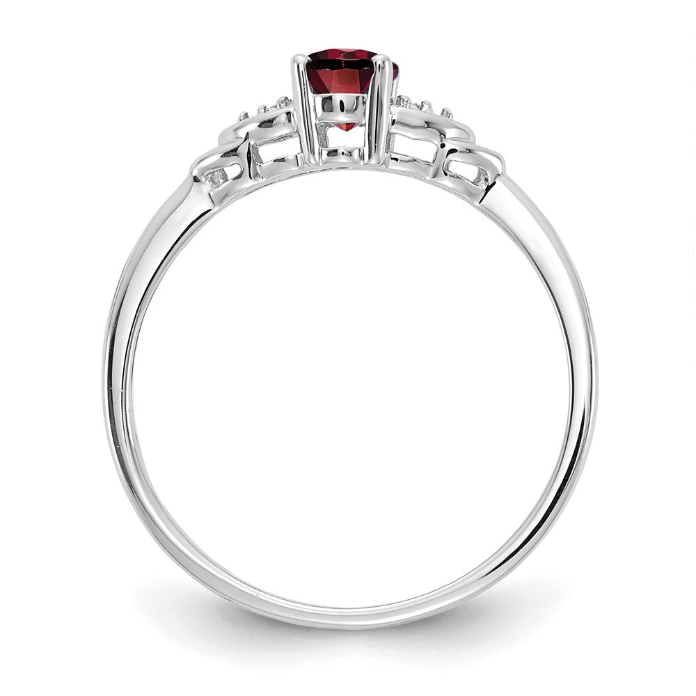 14k White Gold Garnet and Diamond Ring