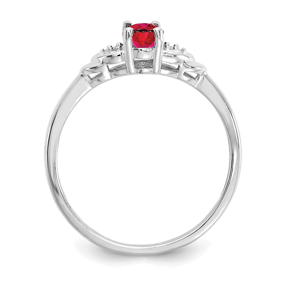 14k White Gold Ruby and Diamond Ring