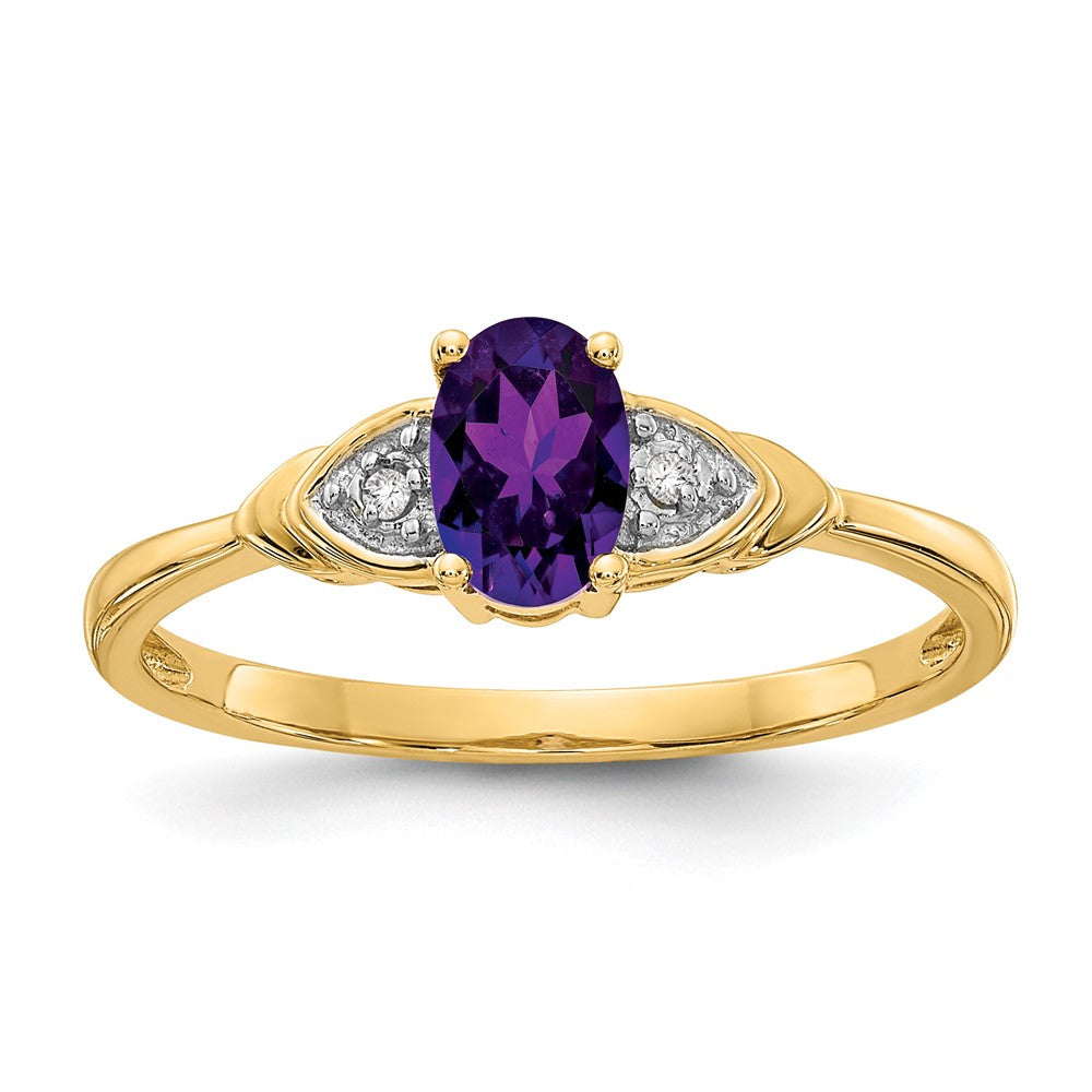 14k Amethyst and Diamond Ring