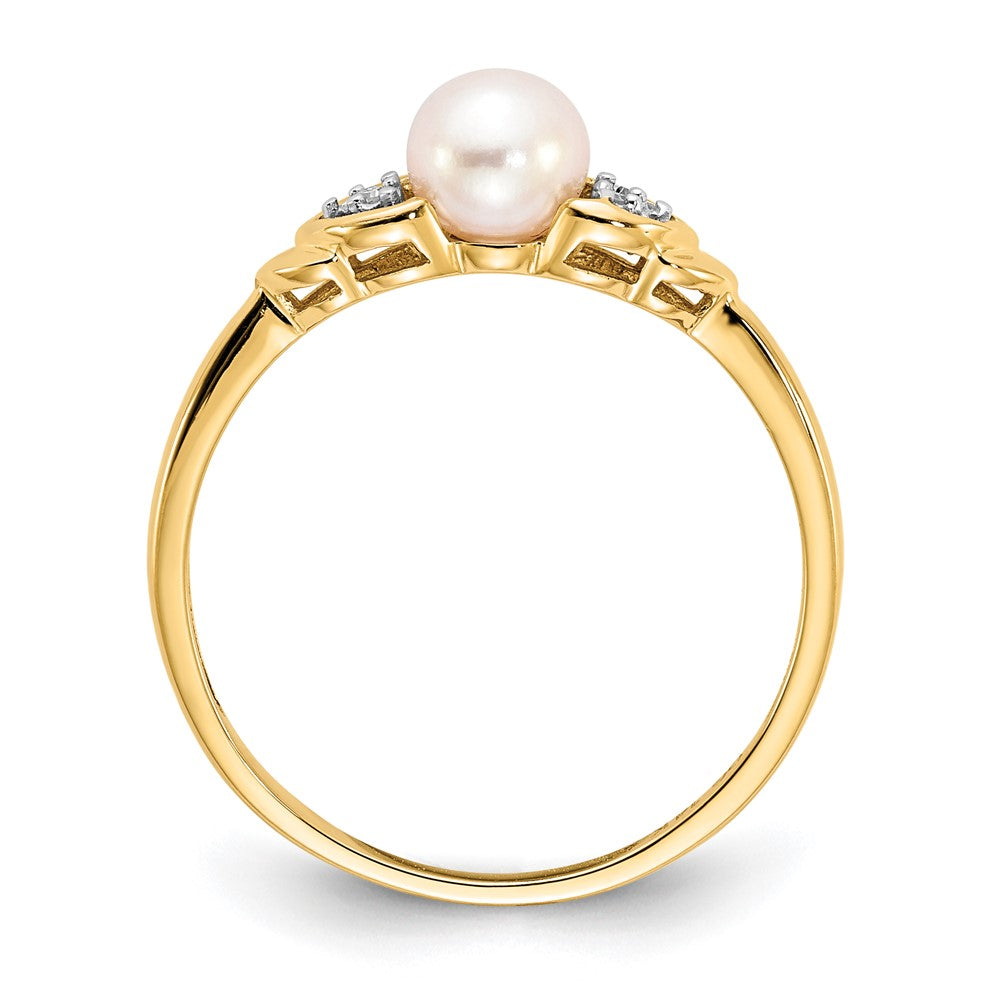 14k June/Freshwater Cultured Pearl and Diamond Ring