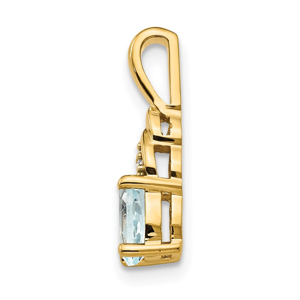 14k Aquamarine and Diamond Pendant