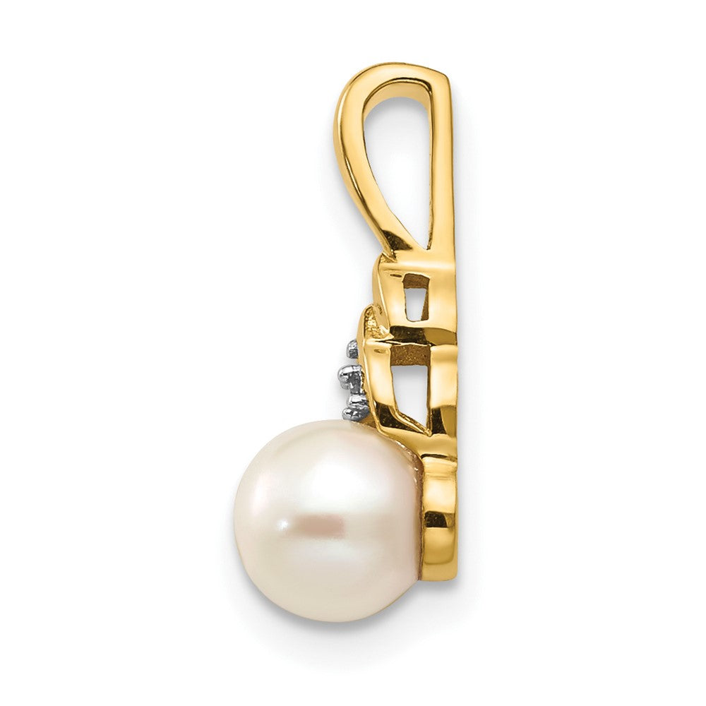 14k June/Freshwater Cultured Pearl and Diamond Pendant
