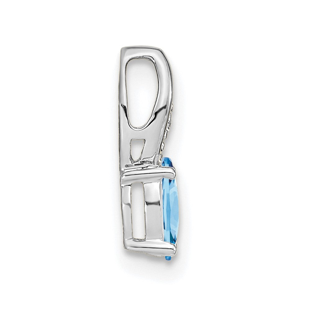 14k White Gold Aquamarine and Diamond Pendant