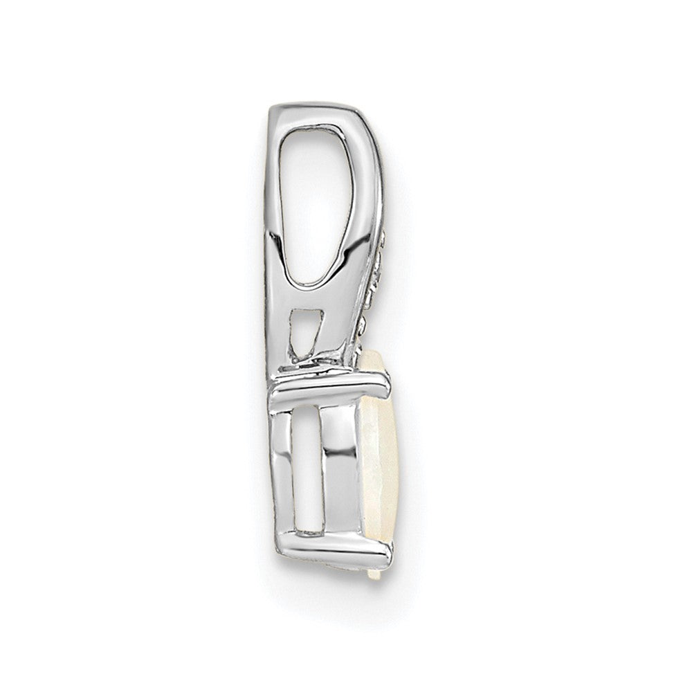14k White Gold Opal and Diamond Pendant