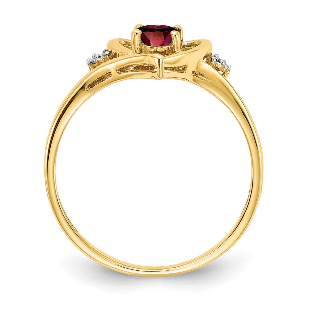 14k Garnet and Diamond Heart Ring