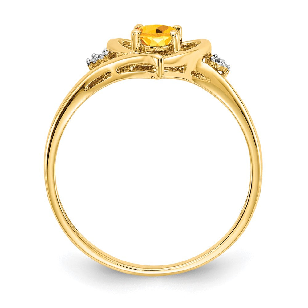 14k Citrine and Diamond Heart Ring