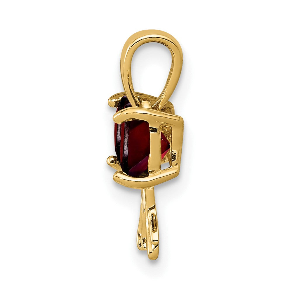 14k Gold Polished Garnet Bow Pendant