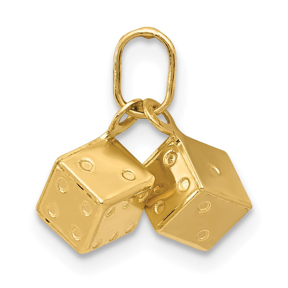 14k 3-D Dice Charm