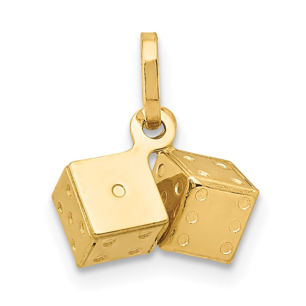 14k 3-D Dice Charm