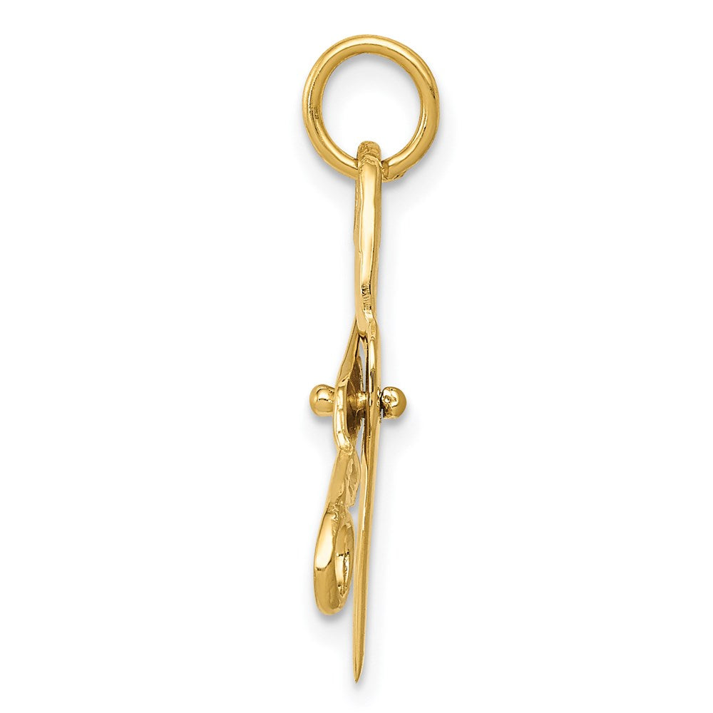 14k 3-D Moveable Scissors Charm