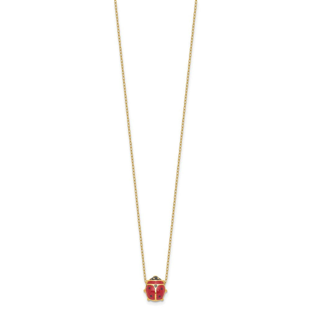 14K Enameled Ladybug with ext. Necklace