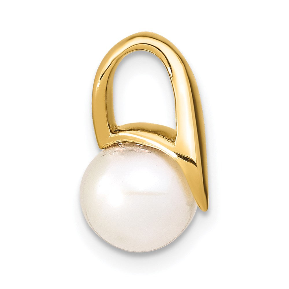 14k 8- White Freshwater Cultured Pearl Pendant Slide