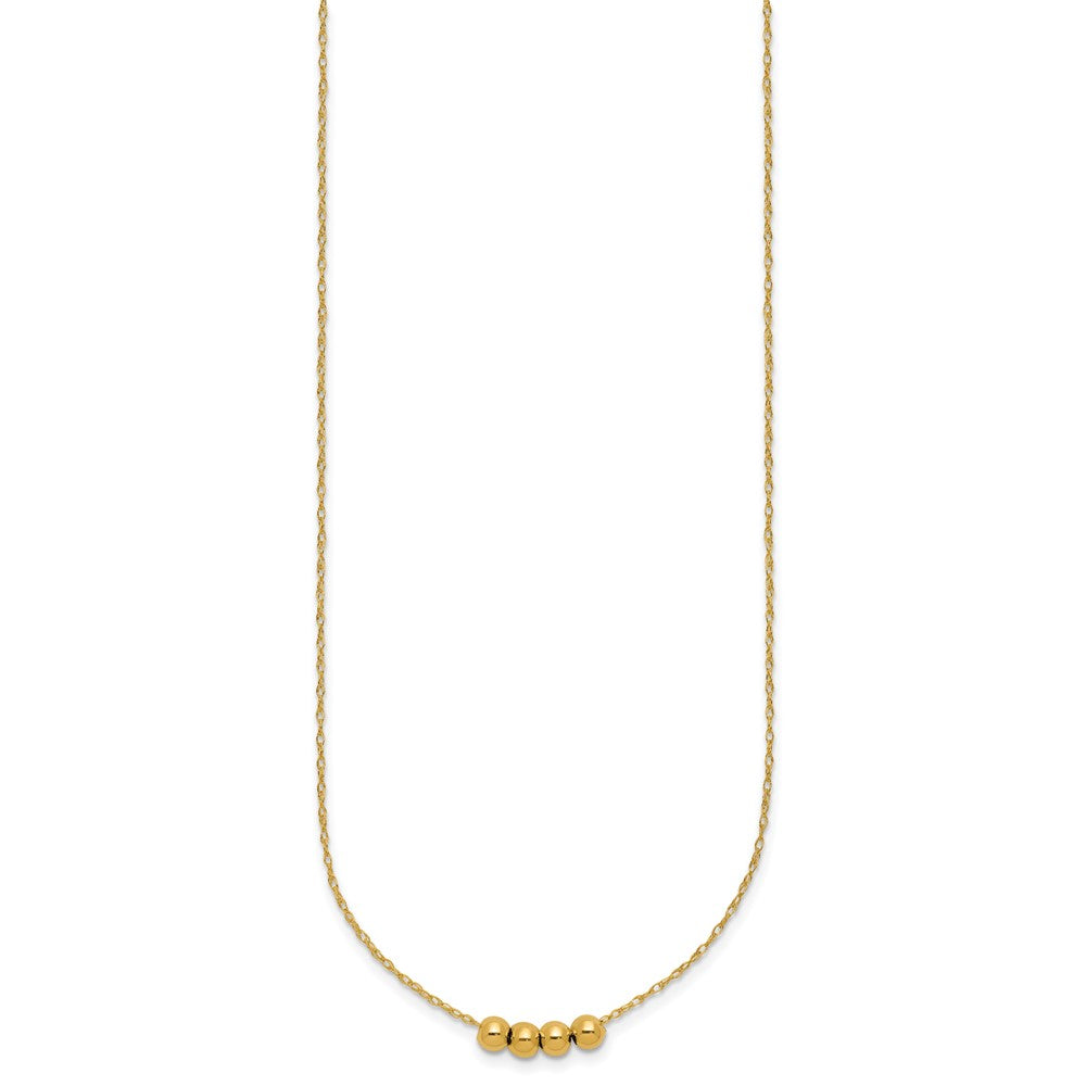 14k Chain with Four Spacer Beads Necklace