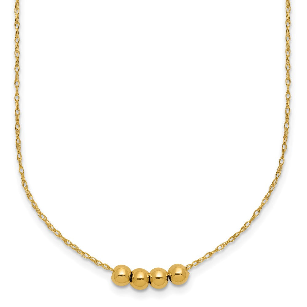 14k w/ 4, Bead Necklace