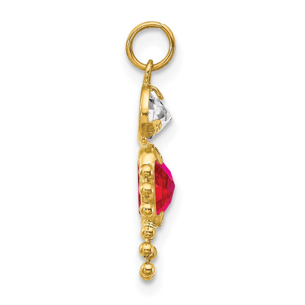 14k July Boy Birthstone Charm