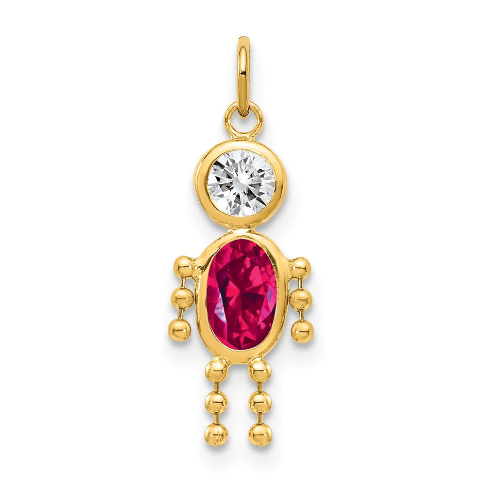 14k July Boy Birthstone Charm