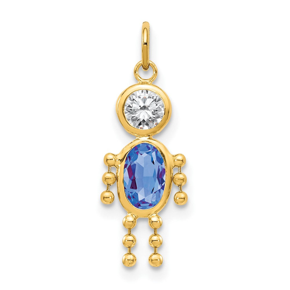 14k September Boy Birthstone Charm