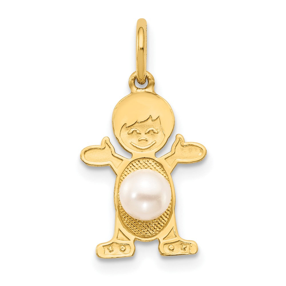 14K Boy Charm Freshwater Cultured Pearl-June