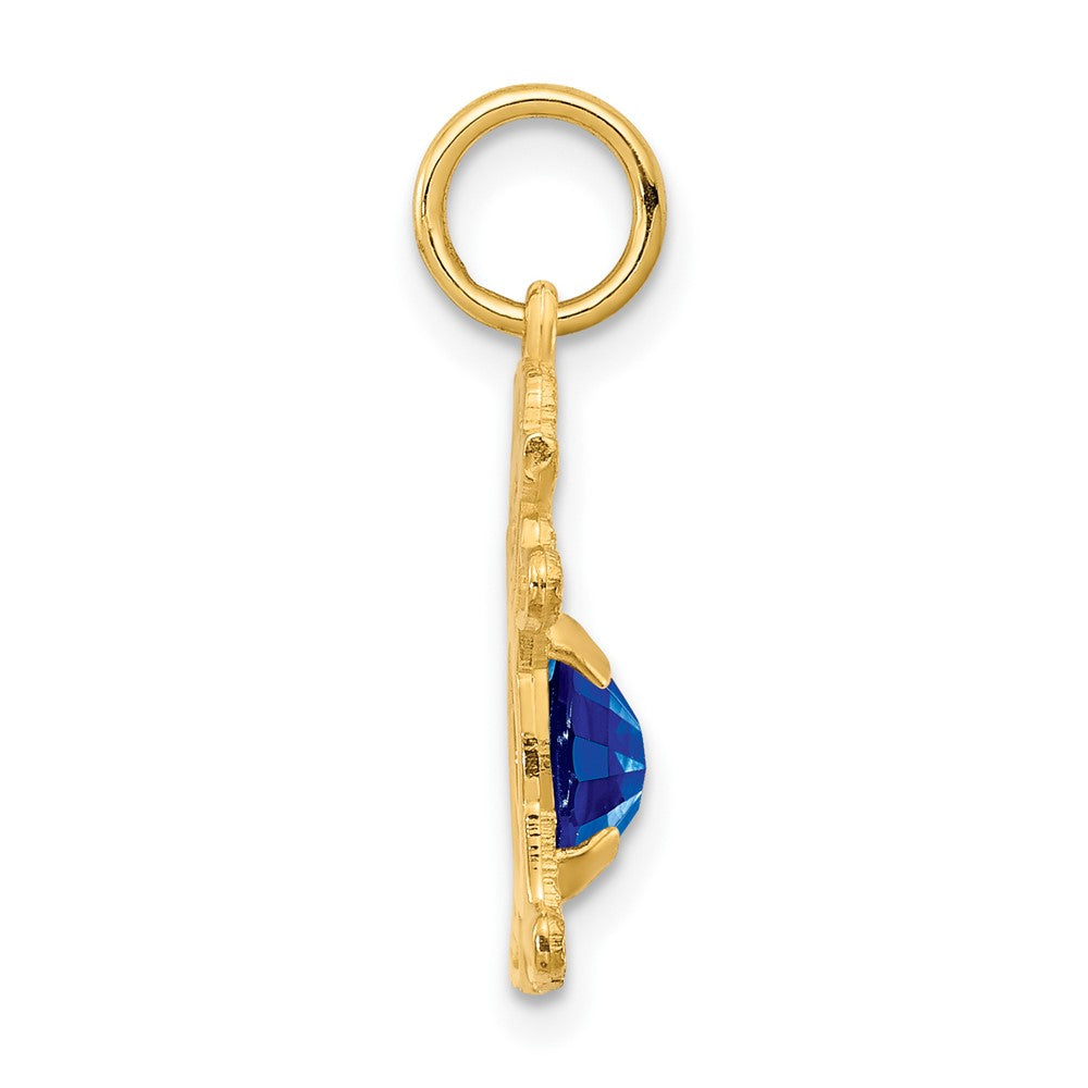 14K Girl 6x4 Oval Genuine Sapphire-September