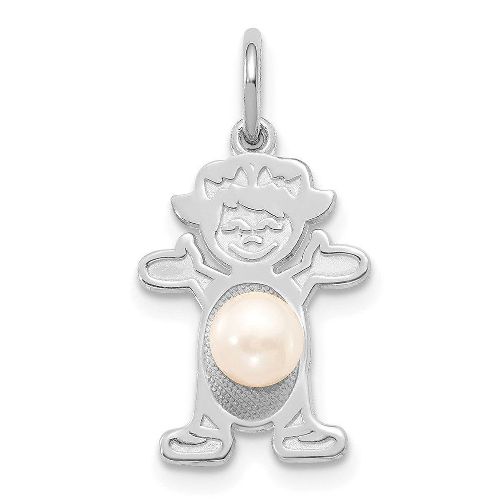 14K White Gold Girl FW Cultured Pearl-June