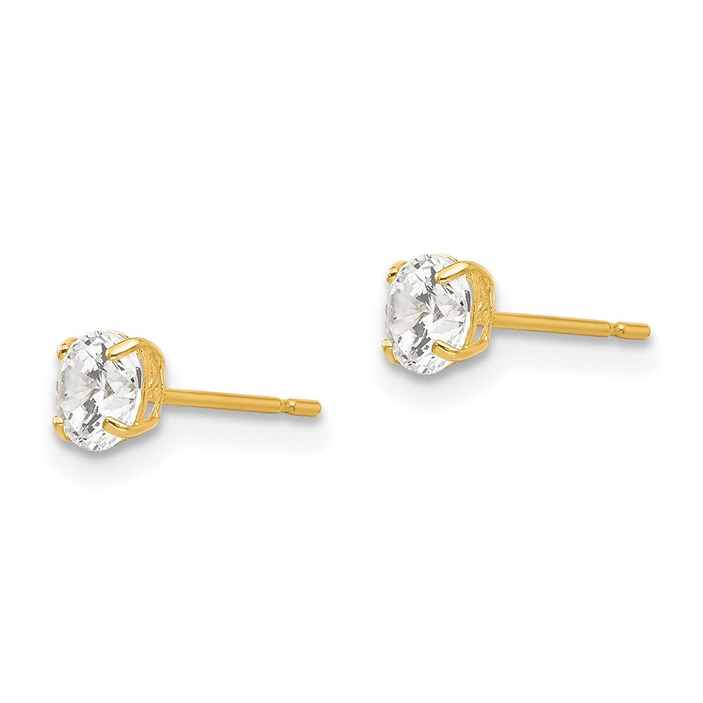 14k Round CZ Post Earrings