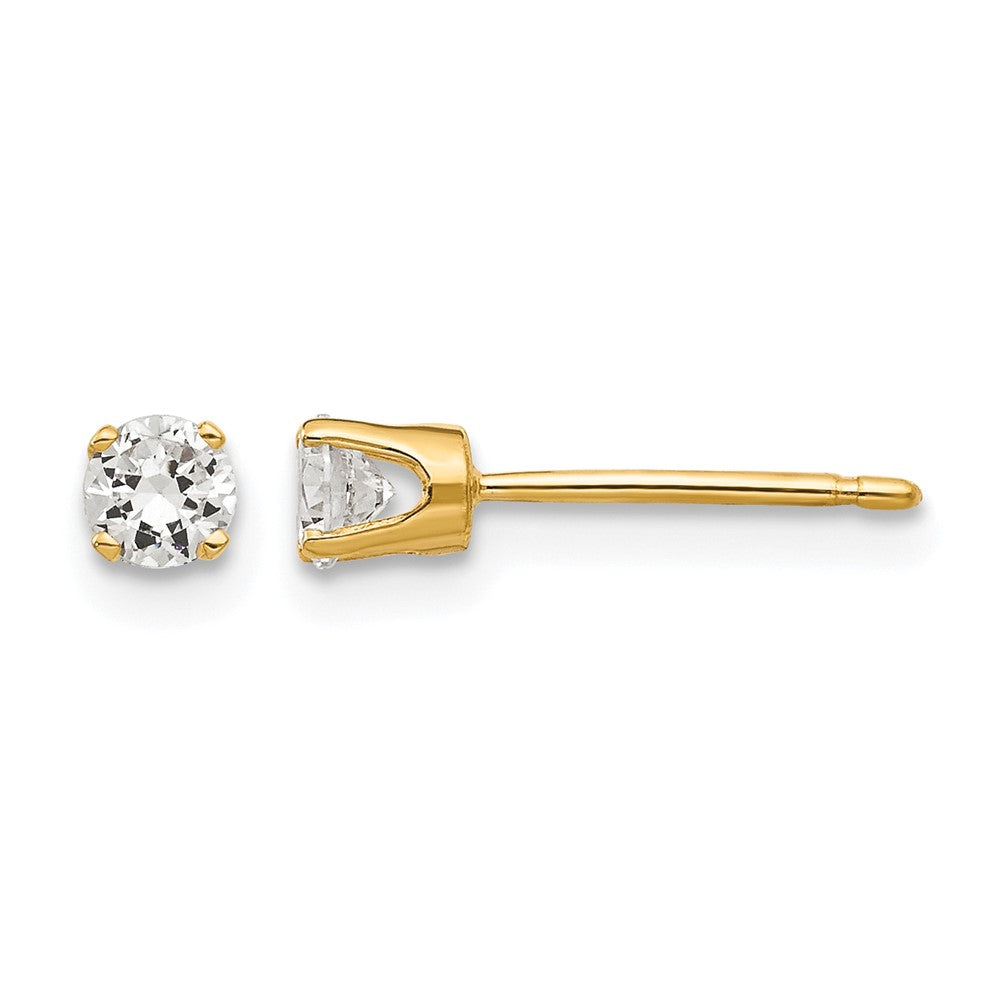 14k Round Cubic Zirconia Stud Earrings