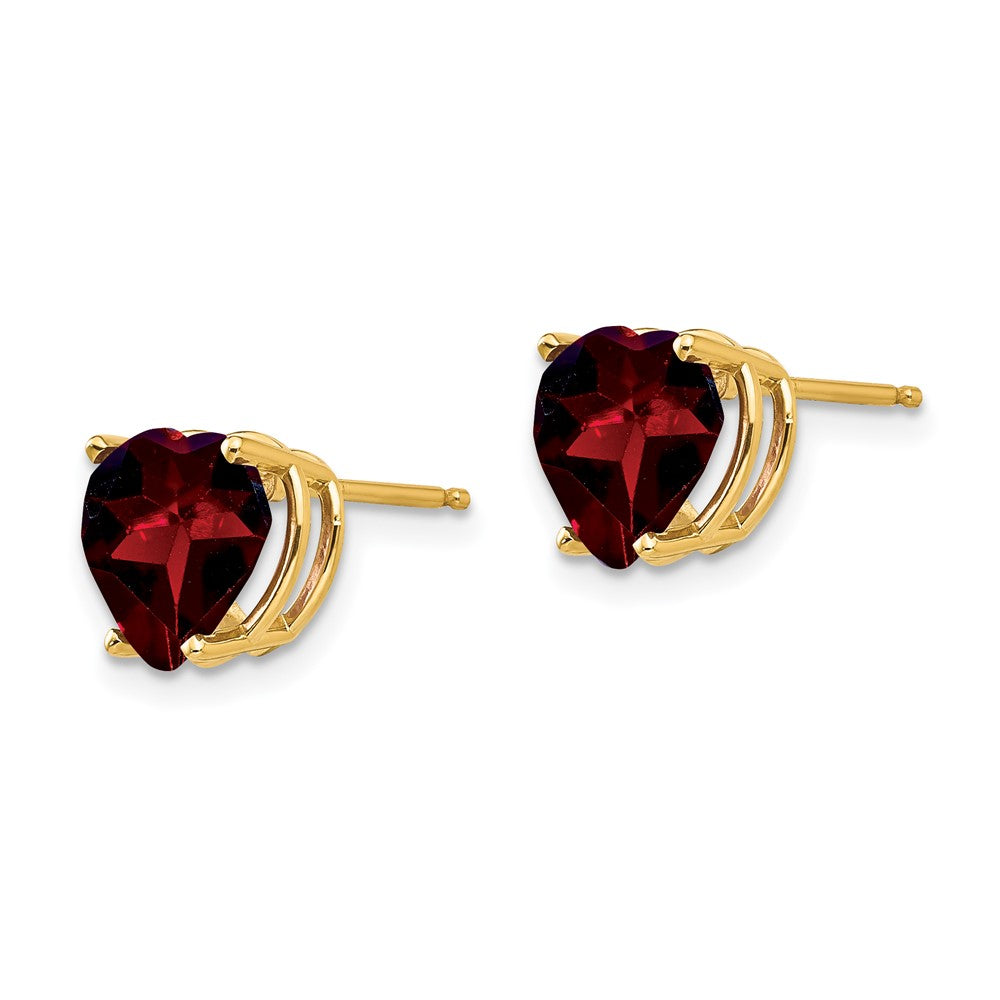 14k Heart Garnet earring