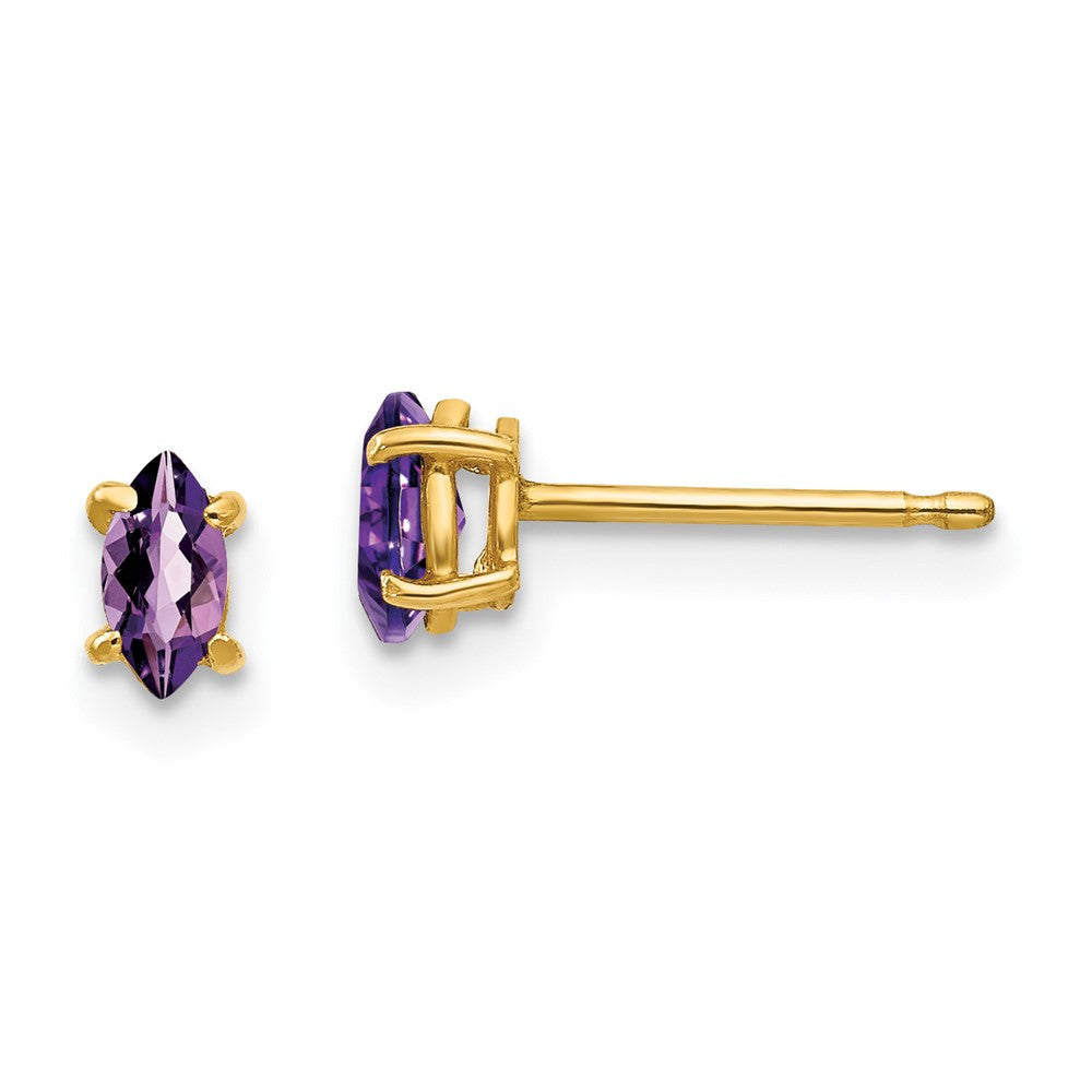 14k 5x Marquise Amethyst earring